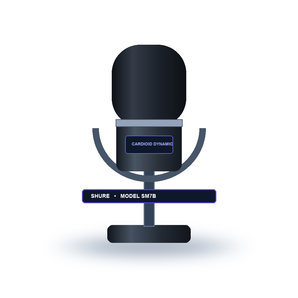 Shure SM7B Vocal Dynamic Broadcast & Podcast Studio Microphone
